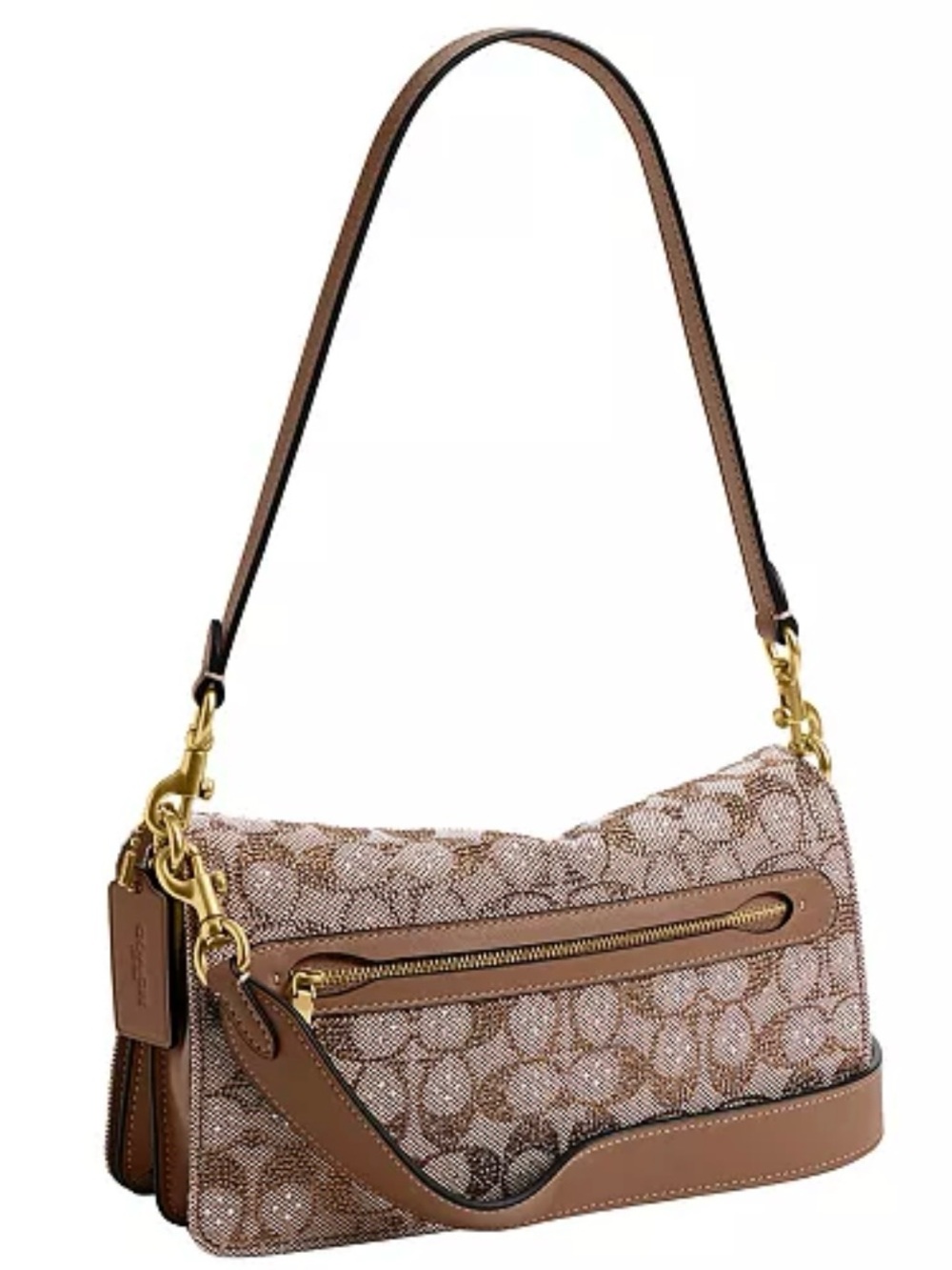 Coach Tabby Medium Crystal Signature Jacquard Shoulder Bag 26 - Picture 3 of 5